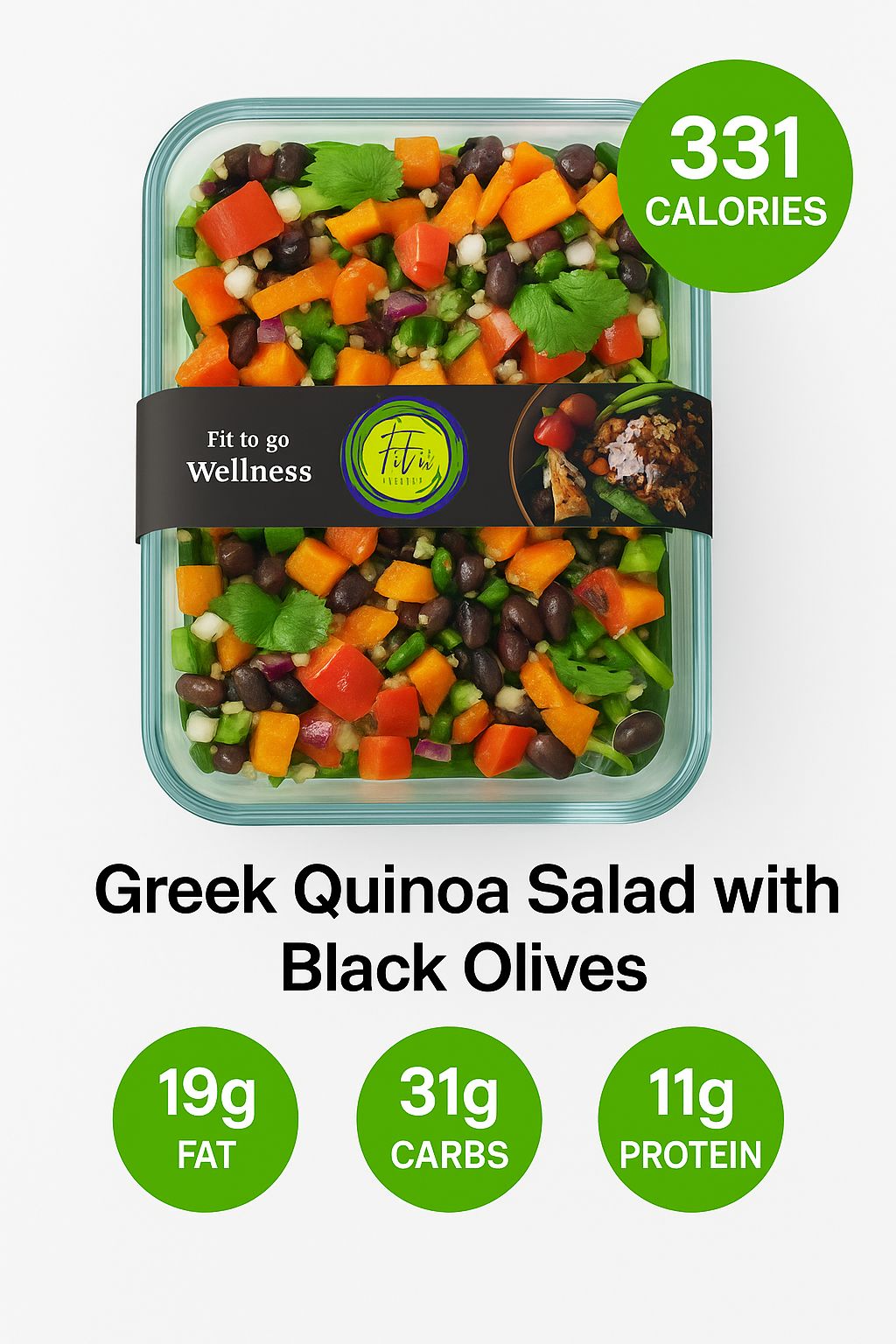 Greek Quinoa salad with black olives