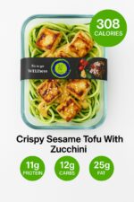 Crispy Sesame Tofu with Zucchini Noodles